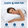 Set of 2 Machine Washable Down Alternative Bed Pillow with Cotton Cover - Queen