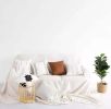 Throw Pillow Set 6, 18x18 Vegan leather throw pillow, Modern Minimal Accent Pillow Covers