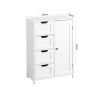 White Bathroom Storage Cabinet, Floor Cabinet with Adjustable Shelf and Drawers