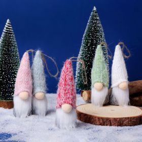 5pcs Christmas Tree Ornaments Set Swedish Gnomes Plush Doll Hanging Decor (Color: Color 1)