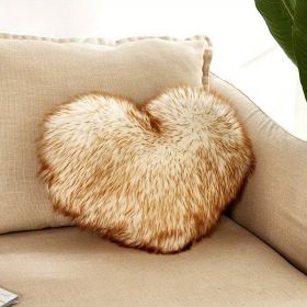 1pc Love Heart Plush Pillow - Soft and Cozy Indoor Sofa Chair Bed Cushion for Home Decoration - Removable and Machine Washable (Color: White Yellow Tip)