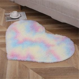 1pc, Tie-dye Silk Wool Area Rug, Plush Carpet, PV Velvet Floor Mat, 27.56*31.5inch (Color: Tie-dye Colorful)