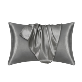 Silk Pillowcase for Hair and Skin, Mulberry Silk Pillow Cases 2Pack (Color: Dark Gray)