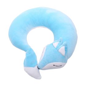 Travel Pillows Cartoon Planes Fox Animal U-Shaped Neck Pillow (Color: Blue)