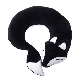 Travel Pillows Cartoon Planes Fox Animal U-Shaped Neck Pillow (Color: Black)