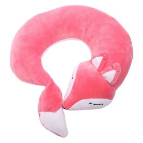 Travel Pillows Cartoon Planes Fox Animal U-Shaped Neck Pillow (Color: Pink)