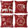 Christmas Pillow Covers, 4PCS Winter Holiday Decorations Xmas Rustic Throw Pillowcase