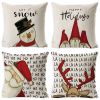 Christmas Pillow Covers, 4PCS Winter Holiday Decorations Xmas Rustic Throw Pillowcase