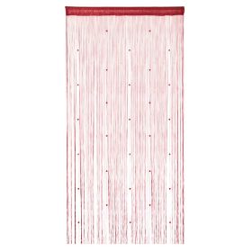 Crystal Beaded String Door Curtain Beads Room Divider Fringe Window Panel Drapes (Color: Wine Red)