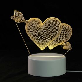 3D Cartoon Night Light Led Night Lamp Table Bedside Lamp Romantic Heart Shape Bear Light Valentines Day Party Decoration (Color: F)