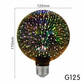 3D Led Bulb Star Fireworks E27 Vintage Edison Night Light 110V 220V A60 ST64 G80 G95 G125 Holiday Novelty Decoration Lighting (Emitting Color: G125)