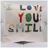 ABC Of Love Cushion Covers (Color: I LOVE YOUR SMILE)