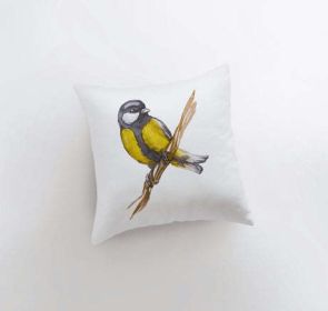 Watercolor Yellow Crest | Gifts | Brid Prints | Bird Decor |Accent Pillow Covers | Throw Pillow Covers | Pillow | Room Decor | Bedroom Decor (Dimensions: 8x8)