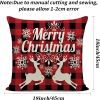 Christmas Pillow Covers, 4PCS Winter Holiday Decorations Xmas Rustic Throw Pillowcase