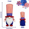 4th of July Patriotic Gnome Decorations;  Mr & Mrs USA Swedish Tomte Gnomes Plush Table Ornaments