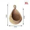 1pc Wall Hanging Basket; Bohemian Style Woven Basket; Creative Teardrop Shape Suitable For Vegetables And Fruits; Kitchen Storage Basket