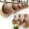 1pc Wall Hanging Basket; Bohemian Style Woven Basket; Creative Teardrop Shape Suitable For Vegetables And Fruits; Kitchen Storage Basket