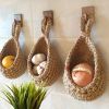 1pc Wall Hanging Basket; Bohemian Style Woven Basket; Creative Teardrop Shape Suitable For Vegetables And Fruits; Kitchen Storage Basket