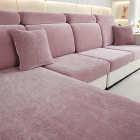 Thickened Chenille Sofa Cover Lazy All-inclusive (Option: Taro Purple-Small Three)